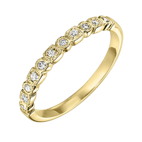 14k yellow gold stackable prong diamond band (1/8 ct. tw.)