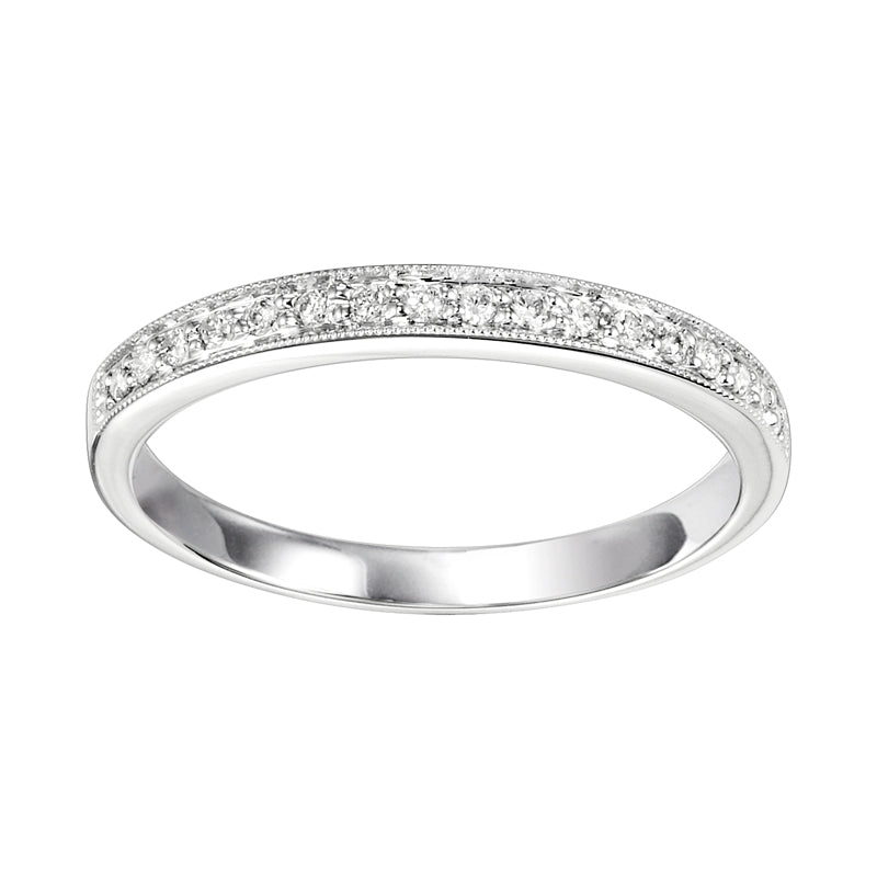 diamond 1/4 eternity slim stackable band in 14k white gold