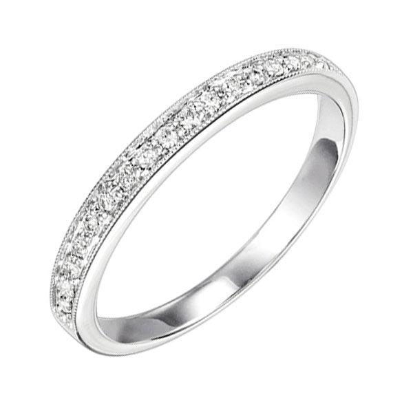 diamond 1/4 eternity slim stackable band in 14k white gold