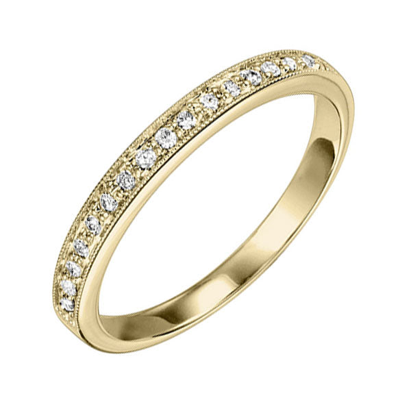 14k yellow gold stackable prong diamond band (1/8 ct. tw.)