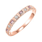 10k rose gold stackable bezel pink tourmaline band (1/10 ct. tw.)