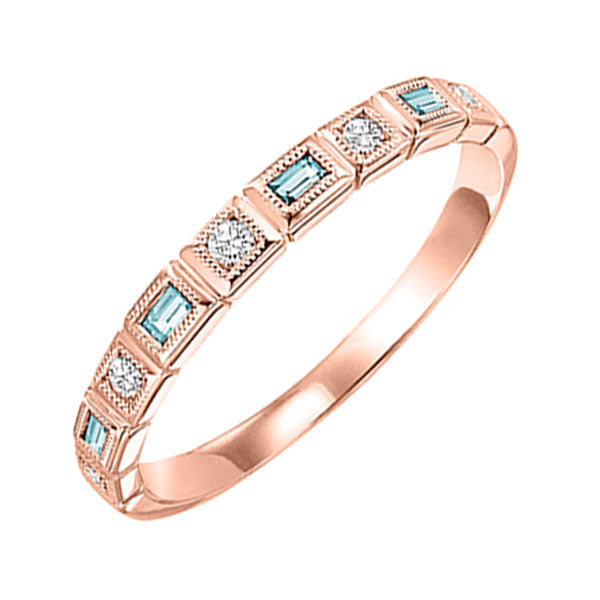 10k rose gold stackable bezel blue topaz band (1/10 ct. tw.)