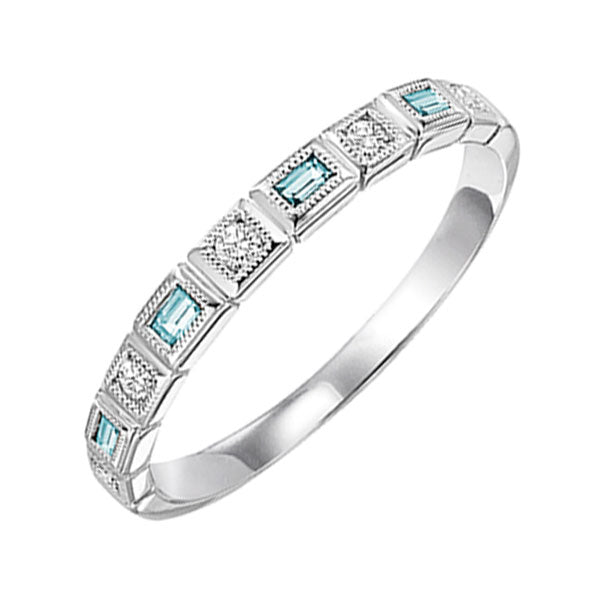 10k white gold stackable bezel blue topaz band (1/10 ct. tw.)