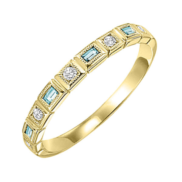 10k yellow gold stackable bezel blue topaz band (1/10 ct. tw.)