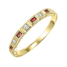 10k yellow gold stackable bezel garnet band (1/10 ct. tw.)