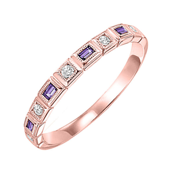 10k rose gold stackable bezel amethyst band (1/10 ct. tw.)