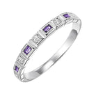 10k white gold stackable bezel amethyst band (1/10 ct. tw.)