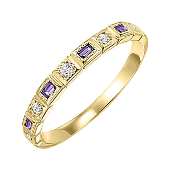 10k yellow gold stackable bezel amethyst band (1/10 ct. tw.)