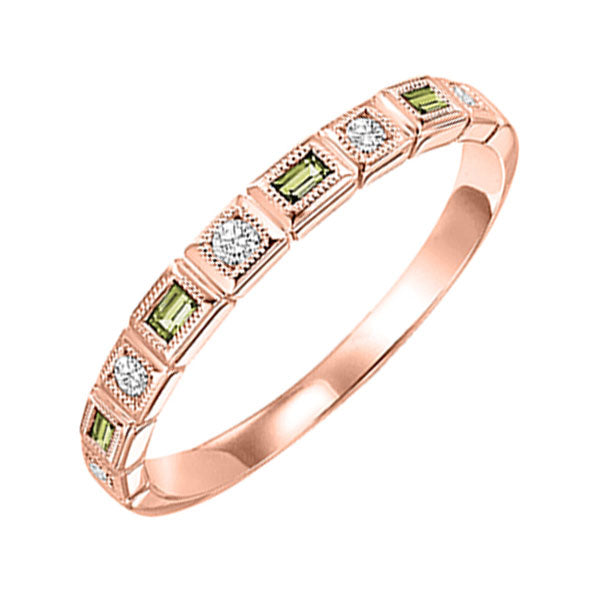 10k rose gold stackable bezel peridot band (1/10 ct. tw.)