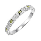 10k white gold stackable bezel peridot band (1/10 ct. tw.)