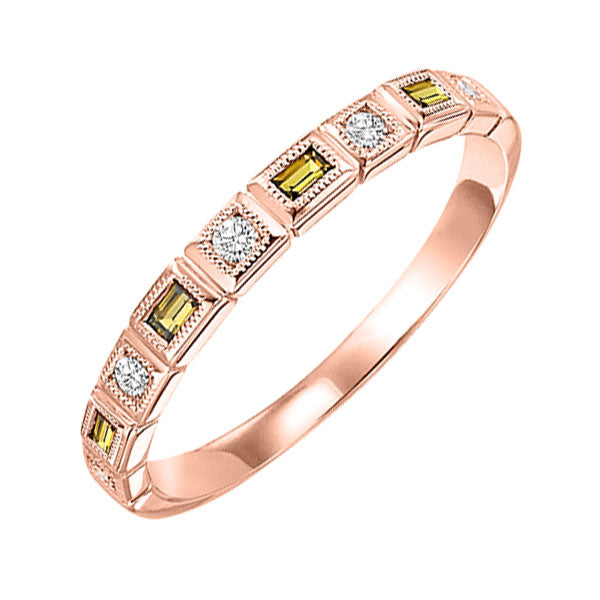 10k rose gold stackable bezel citrine band (1/12 ct. tw.)