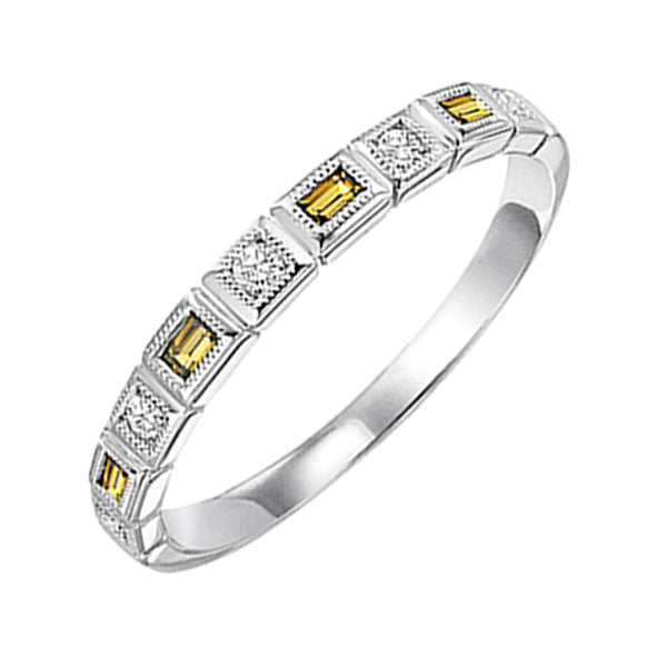 10k white gold stackable bezel citrine band (1/10 ct. tw.)