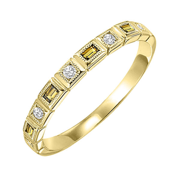 10k yellow gold stackable bezel citrine band (1/12 ct. tw.)