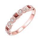 10k rose gold stackable bezel garnet band (1/10 ct. tw.)