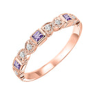 10k rose gold stackable bezel amethyst band (1/12 ct. tw.)