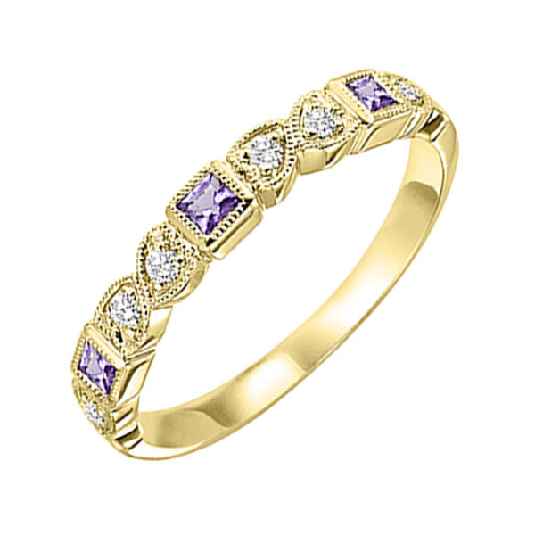 10k yellow gold stackable bezel amethyst band (1/12 ct. tw.)