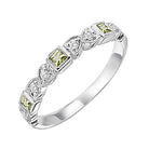 10k white gold stackable bezel peridot band (1/12 ct. tw.)