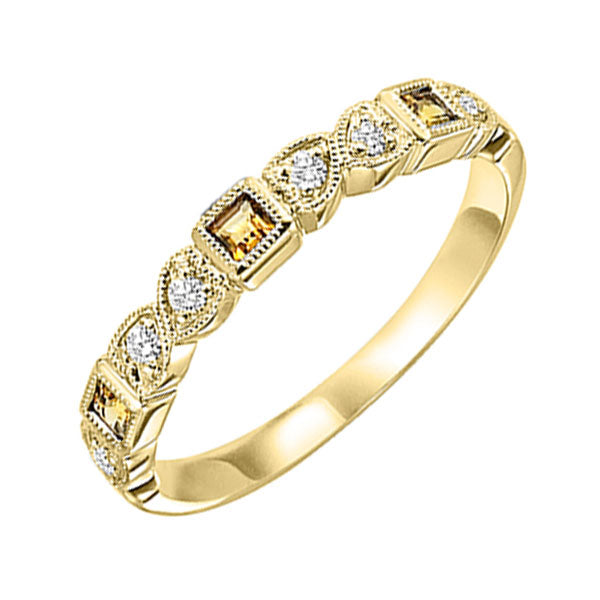 10k yellow gold stackable bezel citrine band (1/12 ct. tw.)