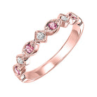 10k rose gold stackable prong pink tourmaline band (1/20 ct. tw.)