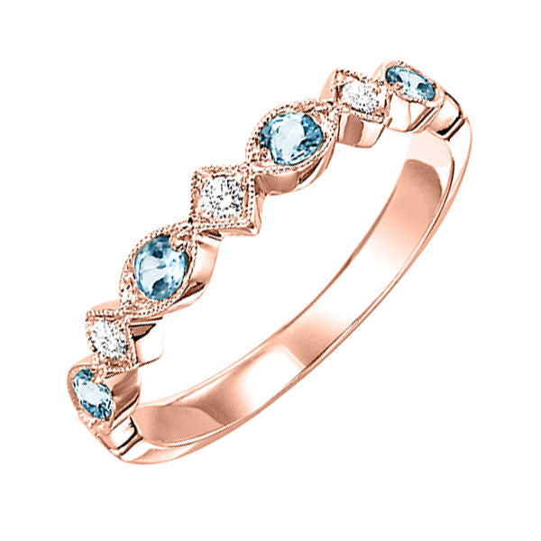 10k rose gold stackable prong blue topaz band (1/20 ct. tw.)