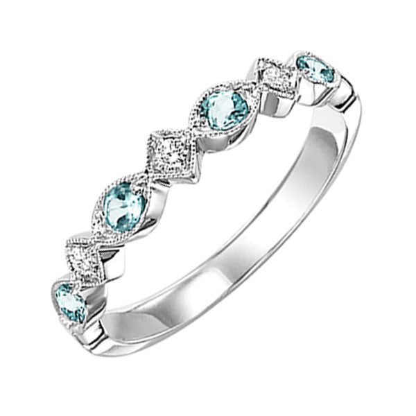 10k white gold stackable prong blue topaz band (1/20 ct. tw.)