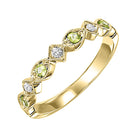 10k yellow gold stackable prong peridot band (1/20 ct. tw.)