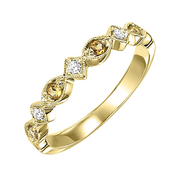 10k yellow gold stackable prong citrine band (1/20 ct. tw.)