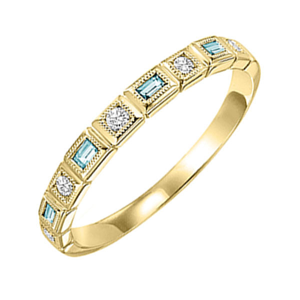 14k yellow gold stackable bezel blue topaz band (1/10 ct. tw.)