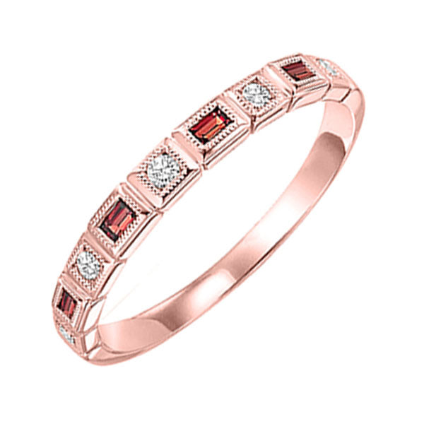 14k rose gold stackable bezel garnet band (1/12 ct. tw.)