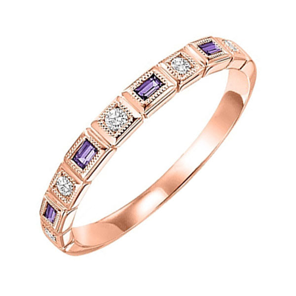 14k rose gold stackable bezel amethyst band (1/12 ct. tw.)