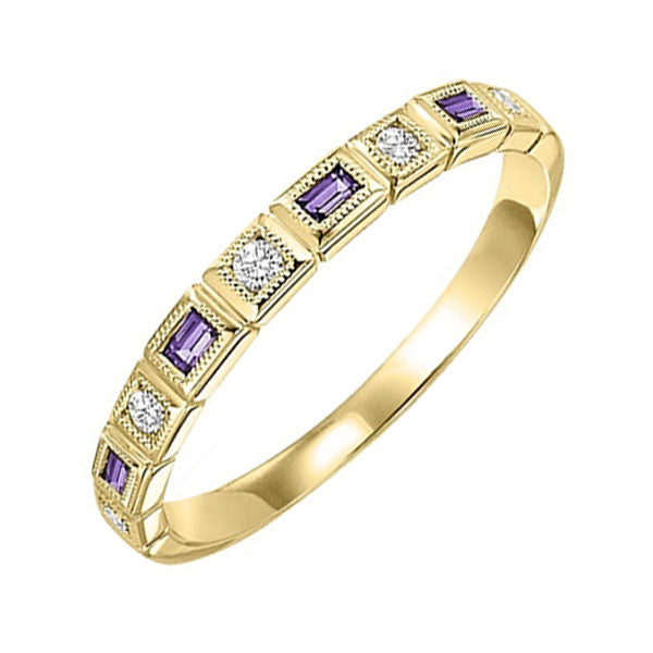 14k yellow gold stackable bezel amethyst band (1/12 ct. tw.)