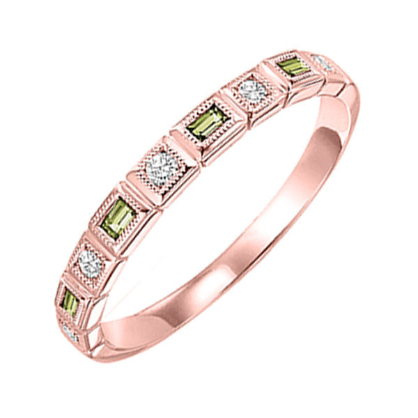 14k rose gold stackable bezel peridot band (1/12 ct. tw.)