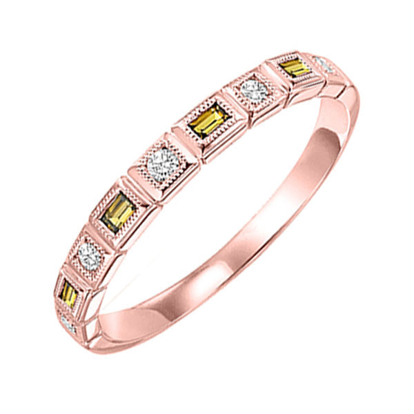 14k rose gold stackable bezel citrine band (1/10 ct. tw.)