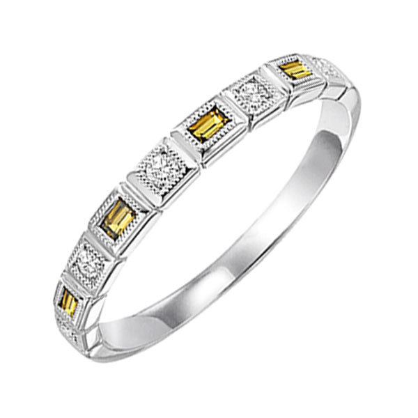 14k white gold stackable bezel citrine band (1/10 ct. tw.)