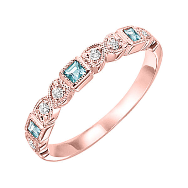 14k rose gold stackable bezel blue topaz band (1/12 ct. tw.)