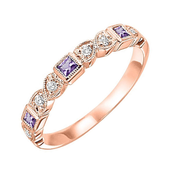 14k rose gold stackable bezel amethyst band (1/10 ct. tw.)