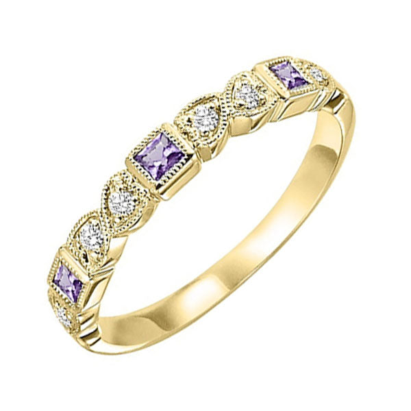 14k yellow gold stackable bezel amethyst band (1/10 ct. tw.)