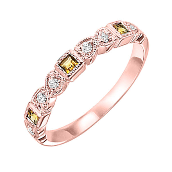 14k rose gold stackable bezel citrine band (1/10 ct. tw.)