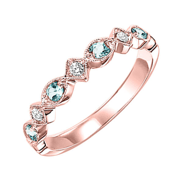 14k rose gold stackable prong blue topaz band (1/25 ct. tw.)