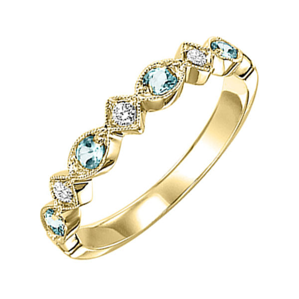 14k yellow gold stackable prong blue topaz band (1/25 ct. tw.)