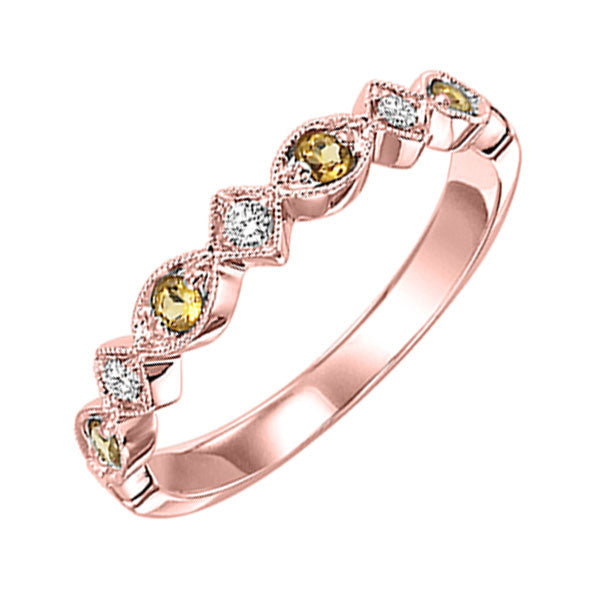 14k rose gold stackable prong citrine band (1/20 ct. tw.)