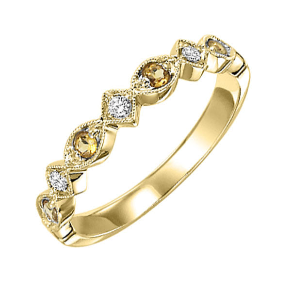 14k yellow gold stackable prong citrine band (1/20 ct. tw.)