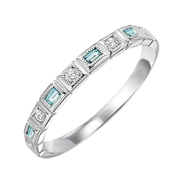 10k white gold stackable bezel aquamarine band (1/12 ct. tw.)