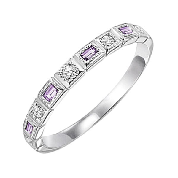 10k white gold stackable bezel alexandrite band (1/12 ct. tw.)