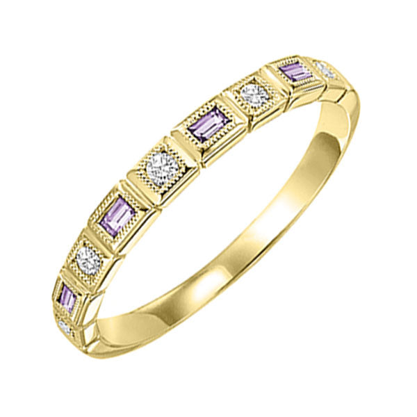 10k yellow gold stackable bezel alexandrite band (1/12 ct. tw.)