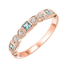 10k rose gold stackable bezel aquamarine band (1/10 ct. tw.)