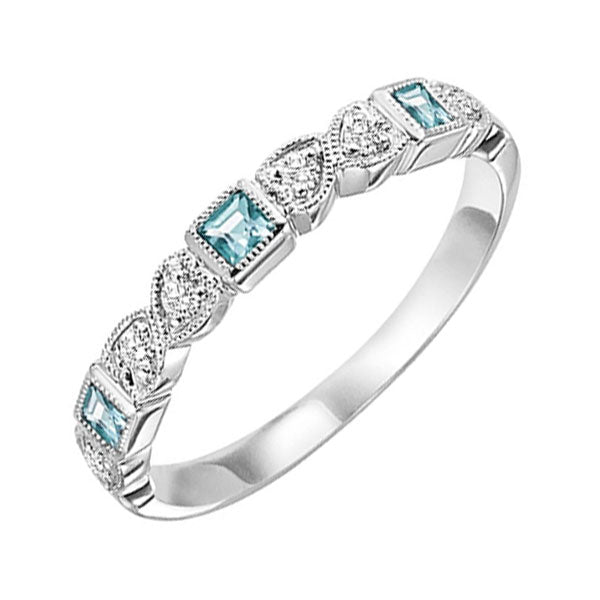 10k white gold stackable bezel aquamarine band (1/10 ct. tw.)