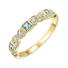 10k yellow gold stackable bezel aquamarine band (1/10 ct. tw.)