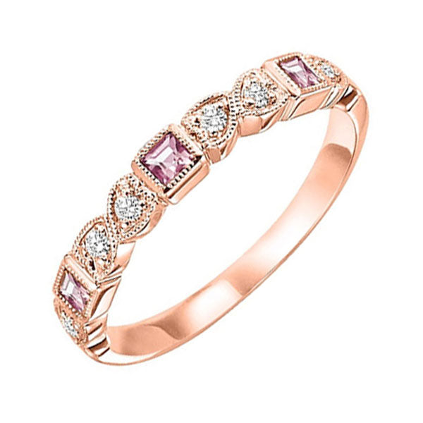 10k rose gold stackable bezel alexandrite band (1/10 ct. tw.)