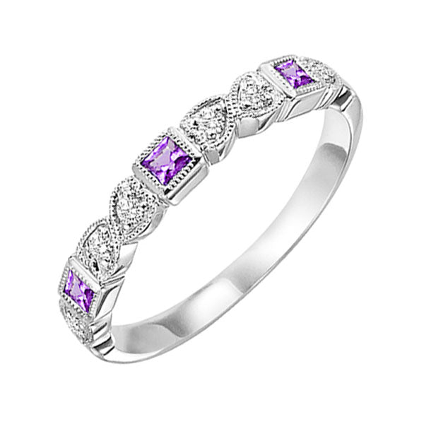 10k white gold stackable bezel alexandrite band (1/10 ct. tw.)